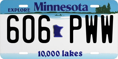 MN license plate 606PWW