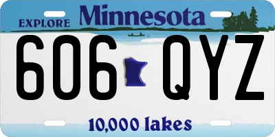 MN license plate 606QYZ
