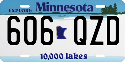 MN license plate 606QZD