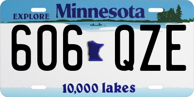 MN license plate 606QZE