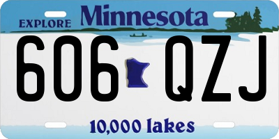 MN license plate 606QZJ