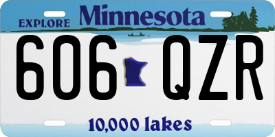 MN license plate 606QZR