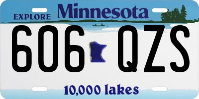 MN license plate 606QZS