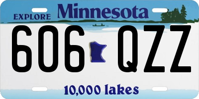 MN license plate 606QZZ