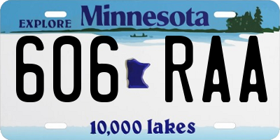 MN license plate 606RAA