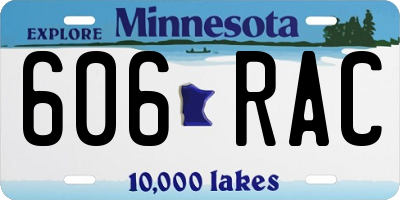 MN license plate 606RAC
