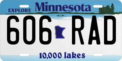 MN license plate 606RAD