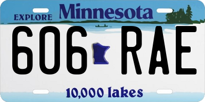 MN license plate 606RAE