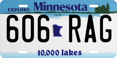MN license plate 606RAG