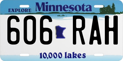 MN license plate 606RAH