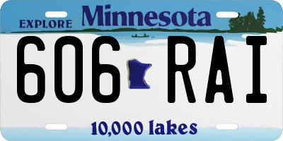MN license plate 606RAI