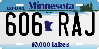 MN license plate 606RAJ