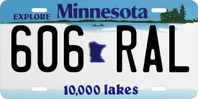 MN license plate 606RAL
