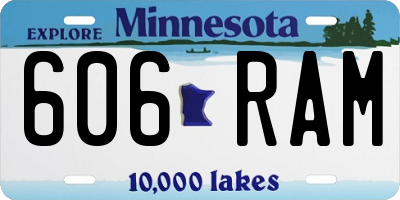 MN license plate 606RAM