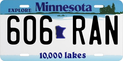 MN license plate 606RAN