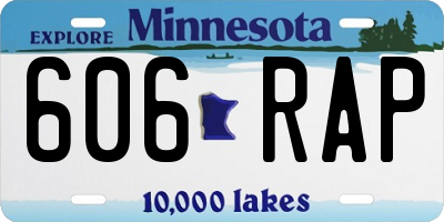 MN license plate 606RAP