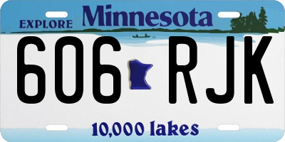 MN license plate 606RJK