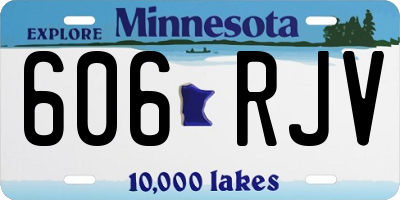 MN license plate 606RJV
