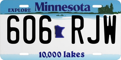 MN license plate 606RJW