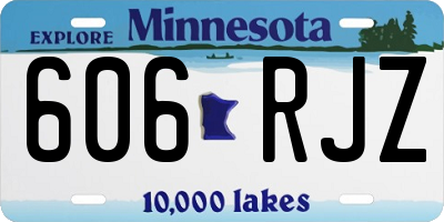 MN license plate 606RJZ