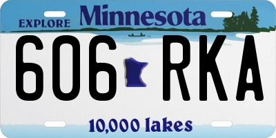 MN license plate 606RKA