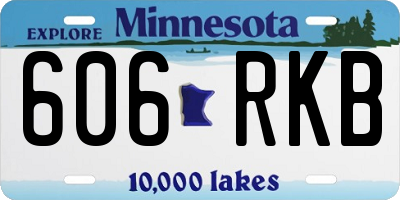 MN license plate 606RKB
