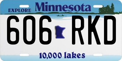 MN license plate 606RKD