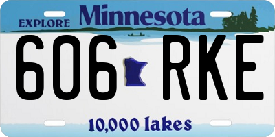 MN license plate 606RKE