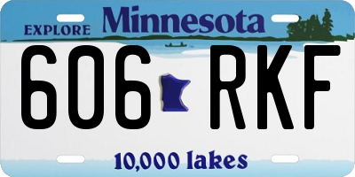MN license plate 606RKF