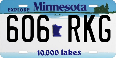 MN license plate 606RKG