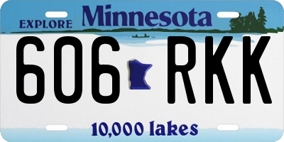 MN license plate 606RKK