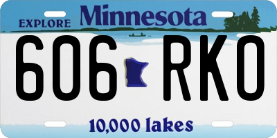 MN license plate 606RKO