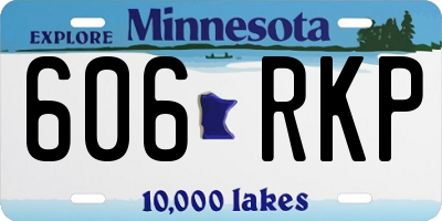 MN license plate 606RKP