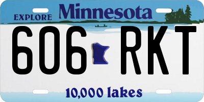 MN license plate 606RKT