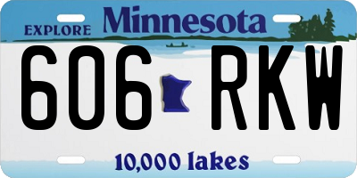 MN license plate 606RKW