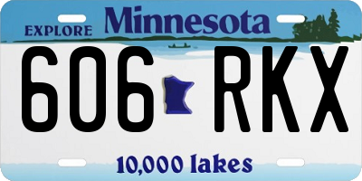 MN license plate 606RKX
