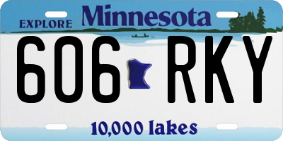 MN license plate 606RKY