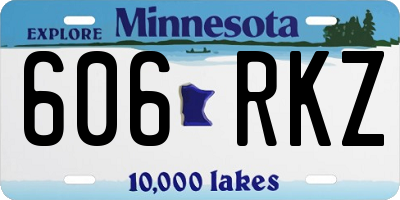MN license plate 606RKZ
