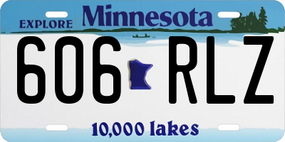 MN license plate 606RLZ