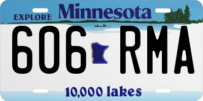 MN license plate 606RMA