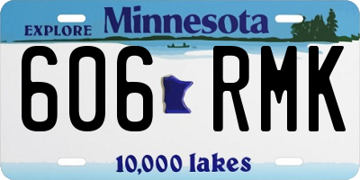MN license plate 606RMK