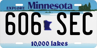 MN license plate 606SEC