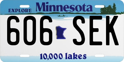 MN license plate 606SEK