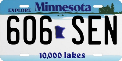 MN license plate 606SEN
