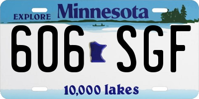 MN license plate 606SGF