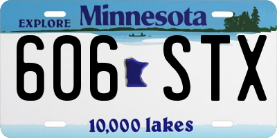 MN license plate 606STX