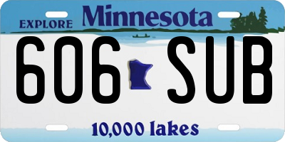MN license plate 606SUB