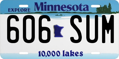 MN license plate 606SUM