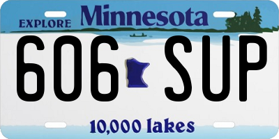MN license plate 606SUP