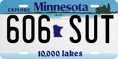MN license plate 606SUT